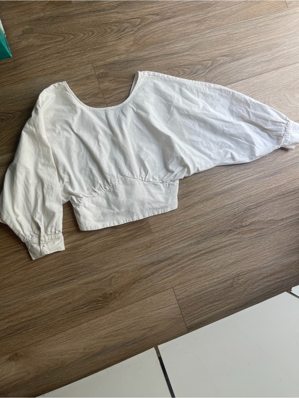Zara Women's White Cropped Shirt